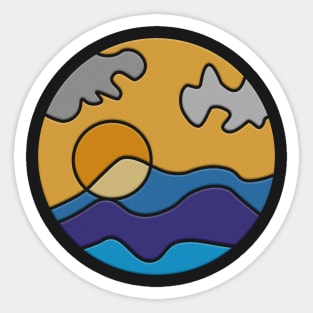 Sea Sun & Clouds Sticker